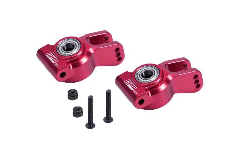 Aluminum 7075 Rear Hub Set (Larger Inner Bearings) For Losi 1/10 Lasernut U4 Tenacity Los03028 Upgrade Parts - Red 1