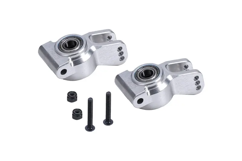 Aluminum 7075 Rear Hub Set (Larger Inner Bearings) For Losi 1/10 Lasernut U4 Tenacity Los03028 Upgrade Parts - Silver 1