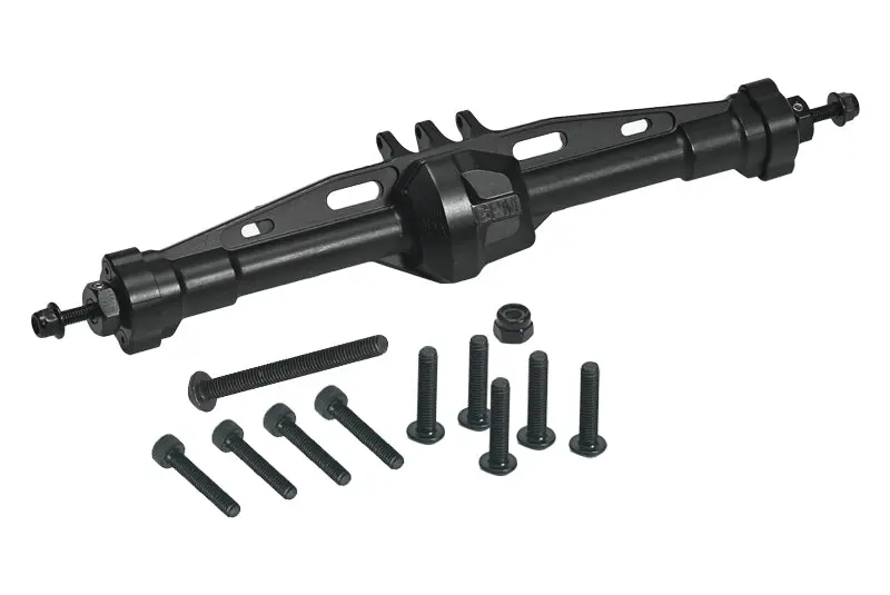 Aluminum 7075 Rear Straight Axle Housing For Axial 1/10 Scx10 Pro 4X4 Scaler Rock Crawler Kit Axi03028 Upgrades - Black 1