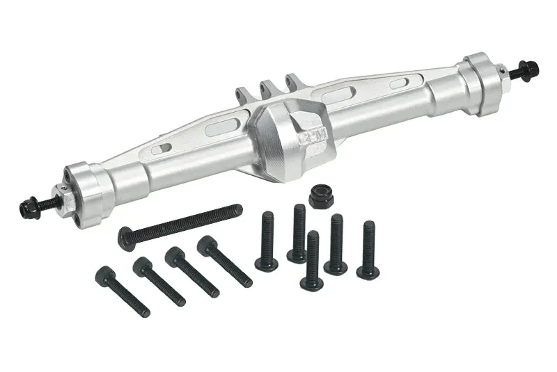 Aluminum 7075 Rear Straight Axle Housing For Axial 1/10 Scx10 Pro 4X4 Scaler Rock Crawler Kit Axi03028 Upgrades - Silver 1