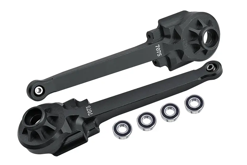 Aluminum 7075 Rear Suspension Arms (Larger Inner Bearings) For Tamiya 1:10 R/C 58719 Bbx Bb-01 Chassis - Black 1
