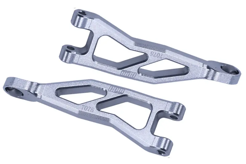 Aluminum 7075 Rear Upper Suspension Arms For Arrma 1/18 Granite Grom Mega 380 Brushed 4X4 Monster Truck Ara2102 - Silver 1