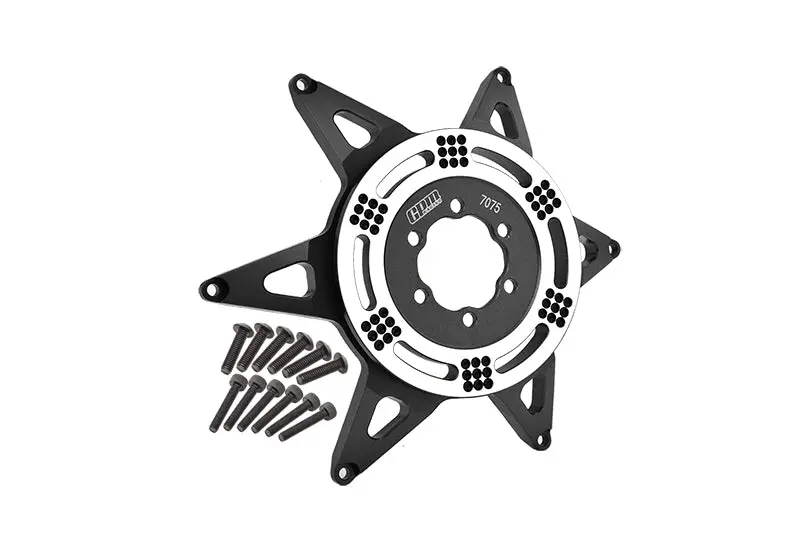 Aluminum 7075 Rear Wheel Pattern Buckle For Losi 1:4 Promoto-Mx Motorcycle Dirt Bike Rtr Fxr-Los06000 Rtr Pro Circuit-Los06002 Upgrades - Black 1