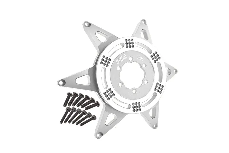 Aluminum 7075 Rear Wheel Pattern Buckle For Losi 1:4 Promoto-Mx Motorcycle Dirt Bike Rtr Fxr-Los06000 Rtr Pro Circuit-Los06002 Upgrades - Silver 1