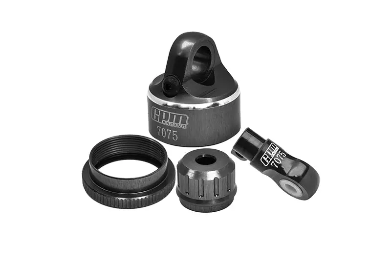 Aluminum 7075 Shock Cap And Shock End Set For Losi 1:4 Promoto Mx Motorcycle Dirt Bike Rtr Fxr Los06000 Los06002 Upgrades - Black 1