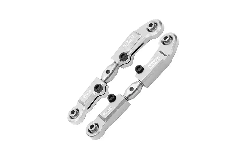 Aluminum 7075 + Stainless Steel Rear Upper Adjustable Links For Arrma 1/8 Mojave 4X4 4S Blx Desert Truck Rtr-Ara4404 Upgrade Parts - Silver 1