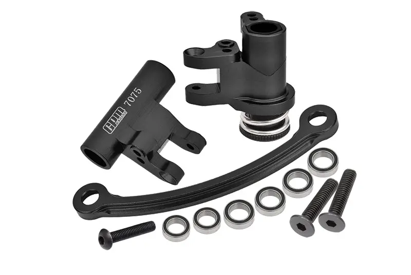 Aluminum 7075 Steering Bellcrank Set For Losi 1:10 Lasernut U4 Tenacity Los03028 / Tenacity Db Pro Los03027v2 Upgrades - Black 1