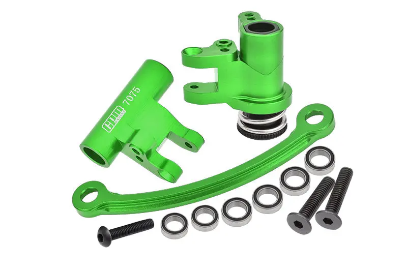 Aluminum 7075 Steering Bellcrank Set For Losi 1:10 Lasernut U4 Tenacity Los03028 / Tenacity Db Pro Los03027v2 Upgrades - Green 1