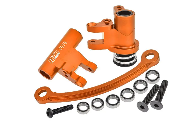 Aluminum 7075 Steering Bellcrank Set For Losi 1:10 Lasernut U4 Tenacity Los03028 / Tenacity Db Pro Los03027v2 Upgrades - Orange 1