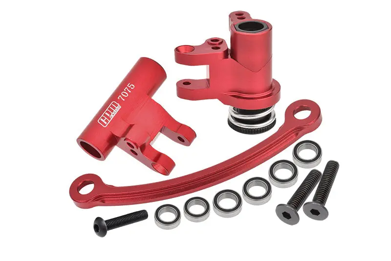 Aluminum 7075 Steering Bellcrank Set For Losi 1:10 Lasernut U4 Tenacity Los03028 / Tenacity Db Pro Los03027v2 Upgrades - Red 1