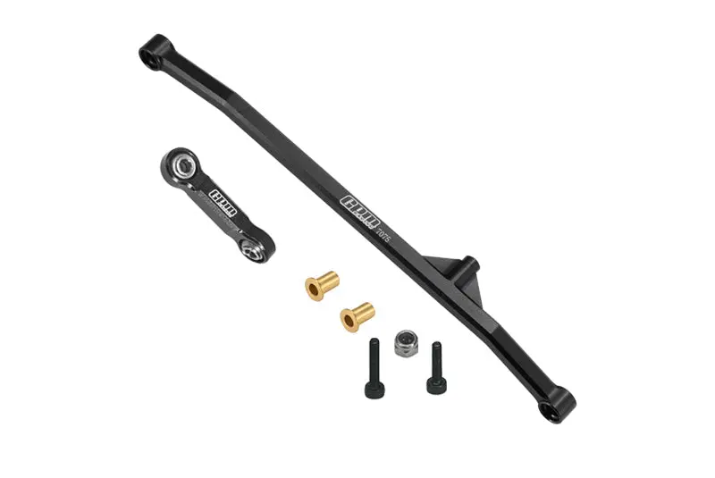 Aluminum 7075 Steering Tie Rod & Drag Link For Losi 1/18 Mini Lmt 4X4 Brushed Monster Truck Rtr-Los01026 Upgrade Parts - Black 1