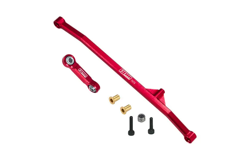 Aluminum 7075 Steering Tie Rod & Drag Link For Losi 1/18 Mini Lmt 4X4 Brushed Monster Truck Rtr-Los01026 Upgrade Parts - Red 1