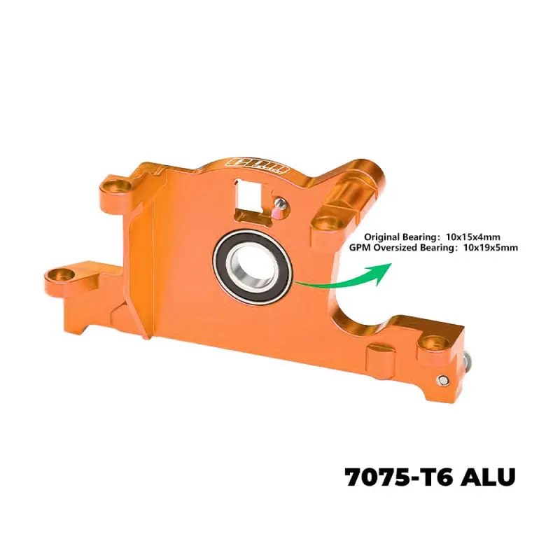 Aluminum 7075-T6 Alloy Bearing Motor Mount For Traxxas 1:8 Jato 4X4 / 1:10 Rustler 4X4 / Ford Fiesta St Rally / Slash 4Wd Upgrade Parts - Orange 2