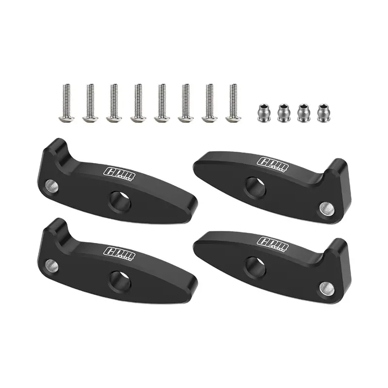 Aluminum 7075-T6 Alloy Flex Blades Extensions (Droop Flex Mod) For Axial 1:30 Scx30 Ford Bronco / Scx30 Jeep Wrangler Jlu / Chevrolet K10 Rock Crawler Upgrades - Black 1