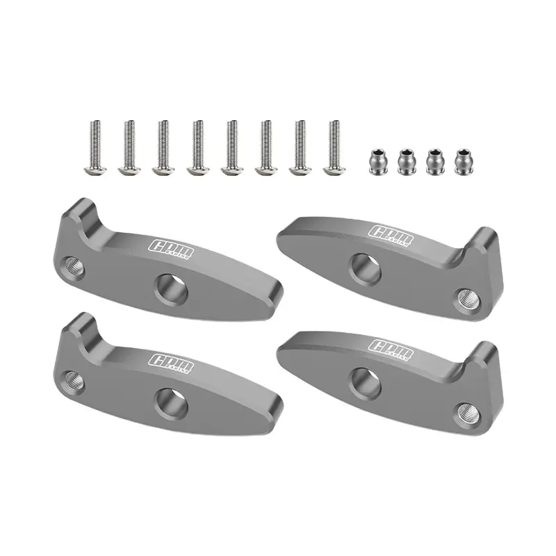Aluminum 7075-T6 Alloy Flex Blades Extensions (Droop Flex Mod) For Axial 1:30 Scx30 Ford Bronco / Scx30 Jeep Wrangler Jlu / Chevrolet K10 Rock Crawler Upgrades - Gray Silver 1