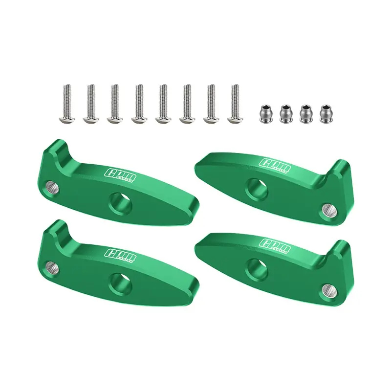 Aluminum 7075-T6 Alloy Flex Blades Extensions (Droop Flex Mod) For Axial 1:30 Scx30 Ford Bronco / Scx30 Jeep Wrangler Jlu / Chevrolet K10 Rock Crawler Upgrades - Green 1