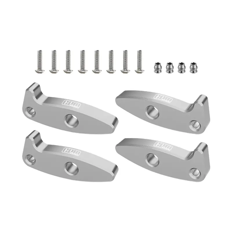Aluminum 7075-T6 Alloy Flex Blades Extensions (Droop Flex Mod) For Axial 1:30 Scx30 Ford Bronco / Scx30 Jeep Wrangler Jlu / Chevrolet K10 Rock Crawler Upgrades - Silver 1
