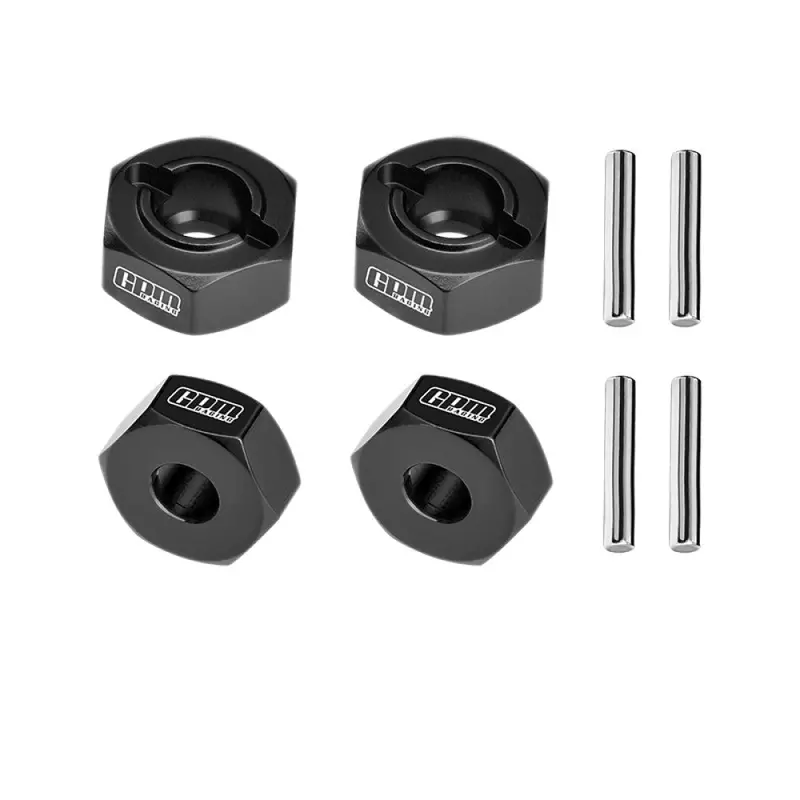 Aluminum 7075-T6 Alloy Front And Rear 12Mm Wheel Hub Axle Hole 6Mm For Traxxas 1:10 Ford Fiesta St / Bigfoot 2S / Rustler 2S / Slash 4X4 Vxl / Ford Raptor R / Stampede / 1:8 Jato 4X4 Vxl - Black 1