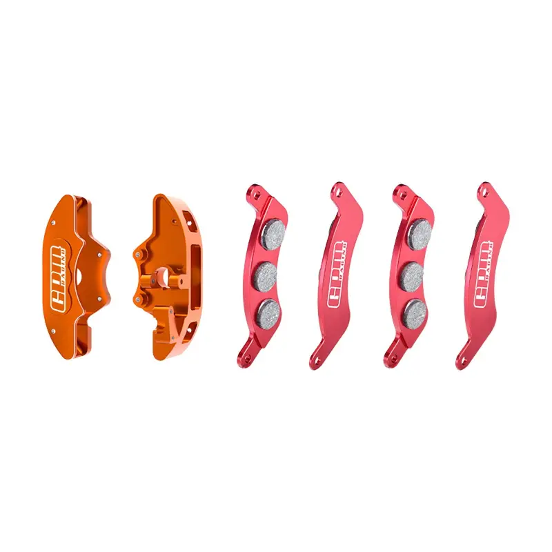 Aluminum 7075-T6 Alloy Front Brake Calipers & Brake Pads Left & Right For Traxxas 1/6 Funco Pro Scale 2Wd Sand Car 8S-109076-4 Upgrades  - Orange 1