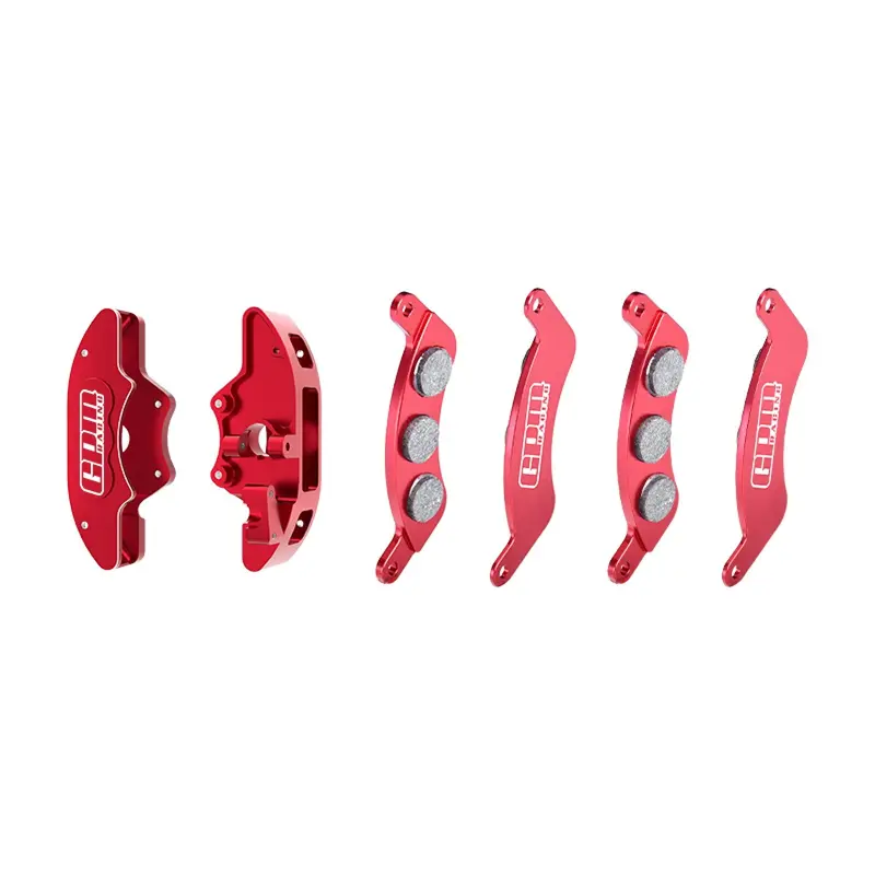 Aluminum 7075-T6 Alloy Front Brake Calipers & Brake Pads Left & Right For Traxxas 1/6 Funco Pro Scale 2Wd Sand Car 8S-109076-4 Upgrades  - Red 1