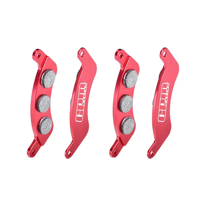 Aluminum 7075-T6 Alloy Front Brake Pads Left & Right For Traxxas 1/6 Funco Pro Scale 2Wd Sand Car 8S-109076-4 Upgrades - Red 1