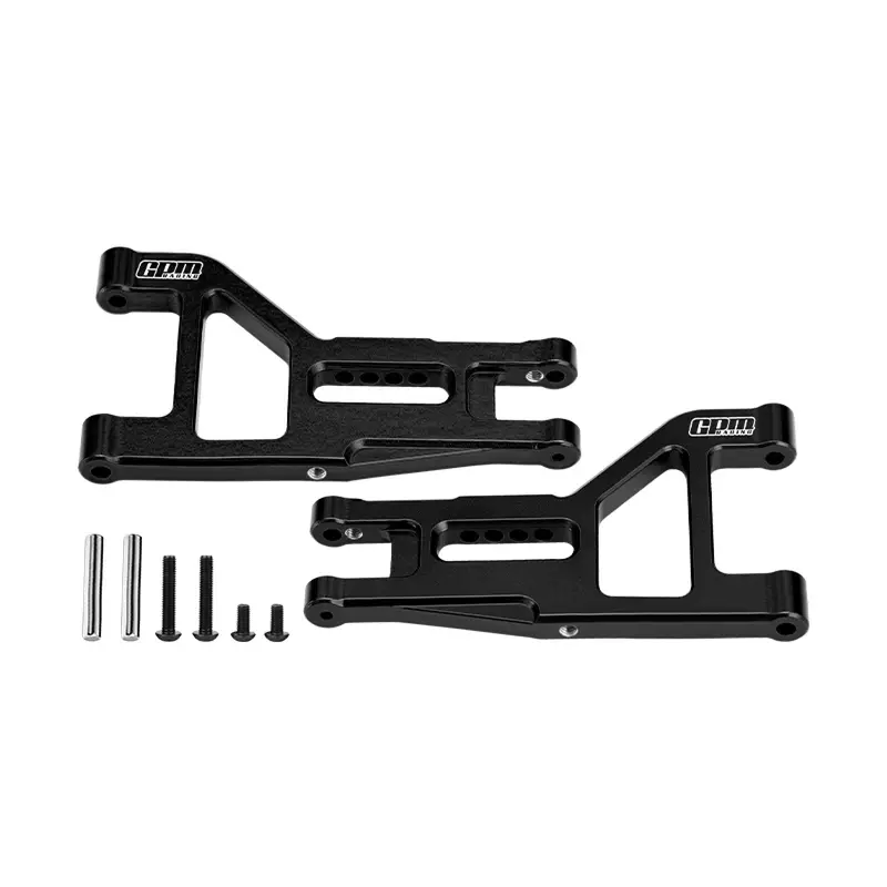 Aluminum 7075-T6 Alloy Front Lower Suspension Arms For Tamiya 1:10 Dt-04 R/C Fighter Nxgen-58741 Upgrades - Black 1