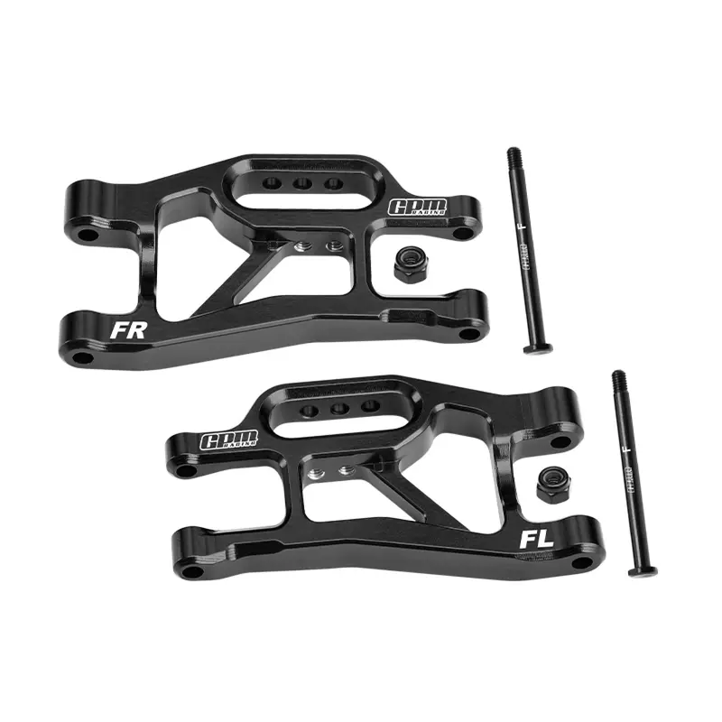 Aluminum 7075-T6 Alloy Front Lower Suspension Arms For Traxxas 1/16 Mini Slash 4X4 Short Course Truck-108164-1 Upgrades - Black 1