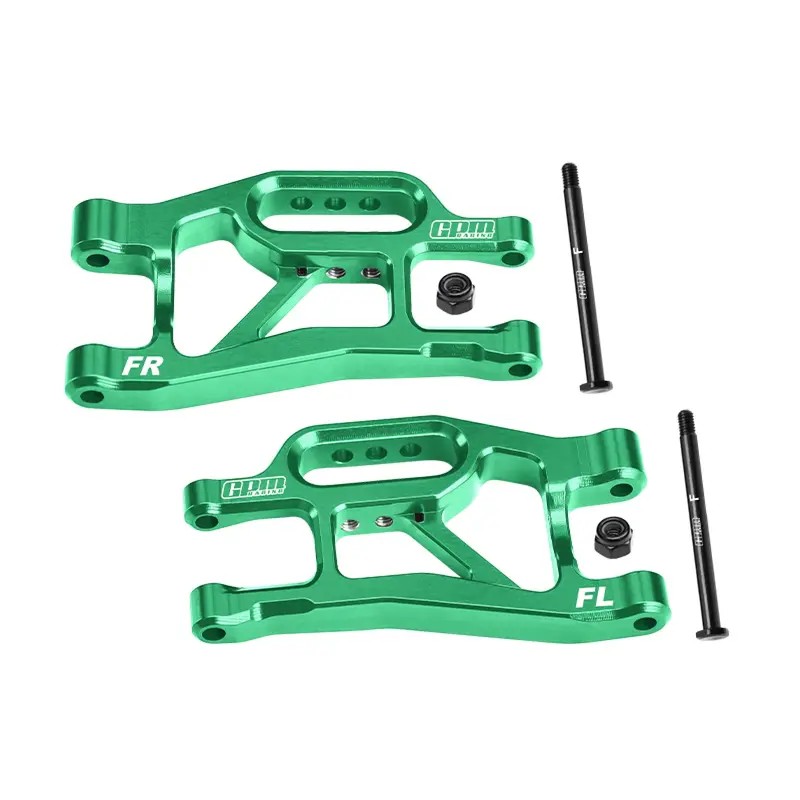 Aluminum 7075-T6 Alloy Front Lower Suspension Arms For Traxxas 1/16 Mini Slash 4X4 Short Course Truck-108164-1 Upgrades - Green 1