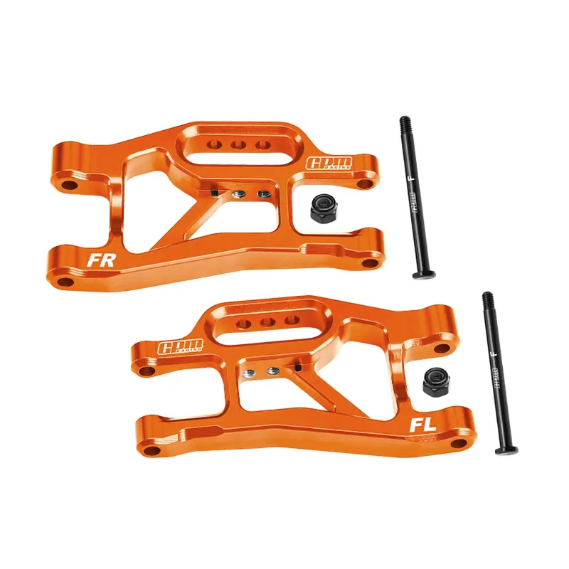Aluminum 7075-T6 Alloy Front Lower Suspension Arms For Traxxas 1/16 Mini Slash 4X4 Short Course Truck-108164-1 Upgrades - Orange 1