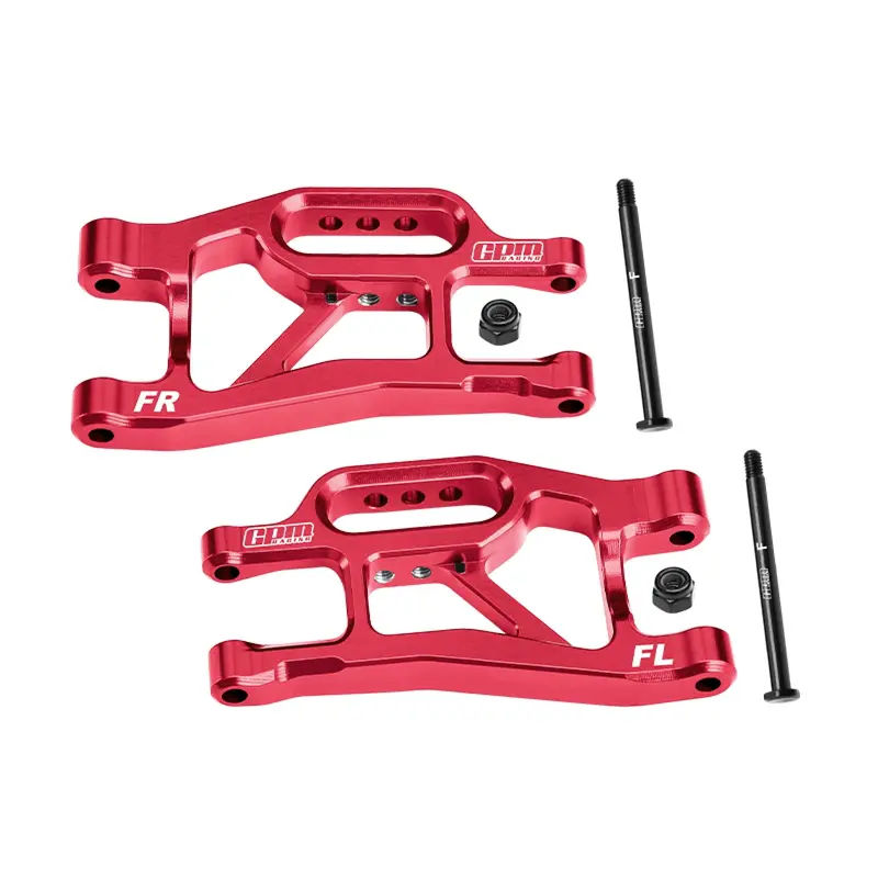 Aluminum 7075-T6 Alloy Front Lower Suspension Arms For Traxxas 1/16 Mini Slash 4X4 Short Course Truck-108164-1 Upgrades - Red 1