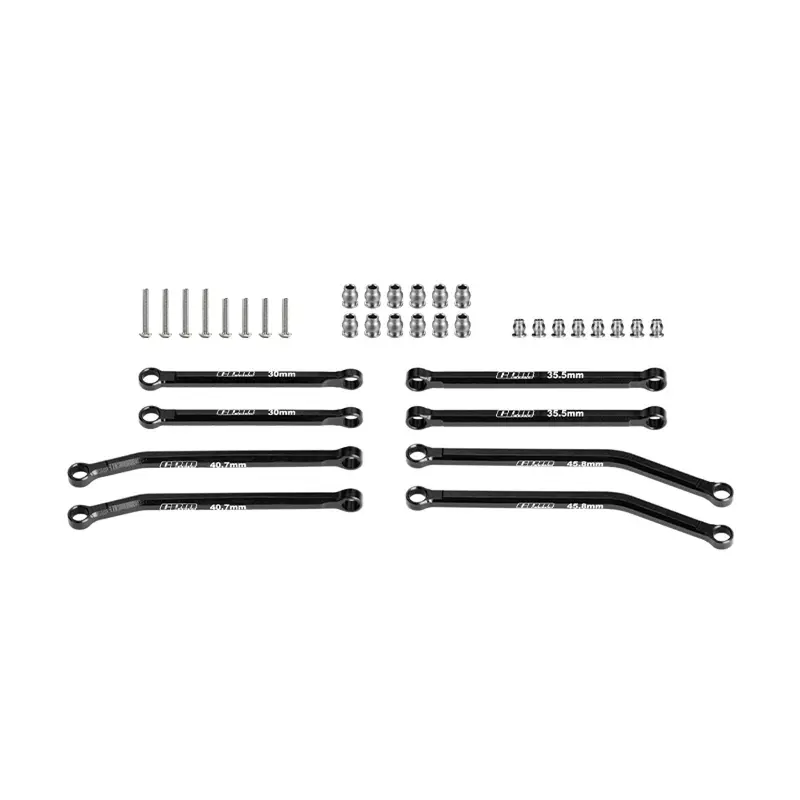 Aluminum 7075-T6 Alloy Front & Rear Link Set For Axial 1/30 Scx30 Ford Bronco Axi-2048 / Jeep Wrangler Axi-2261 Rock Crawler Upgrades - Black 1
