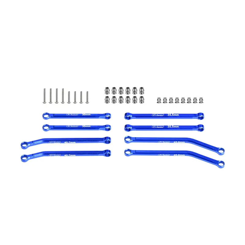 Aluminum 7075-T6 Alloy Front & Rear Link Set For Axial 1/30 Scx30 Ford Bronco Axi-2048 / Jeep Wrangler Axi-2261 Rock Crawler Upgrades - Blue 1