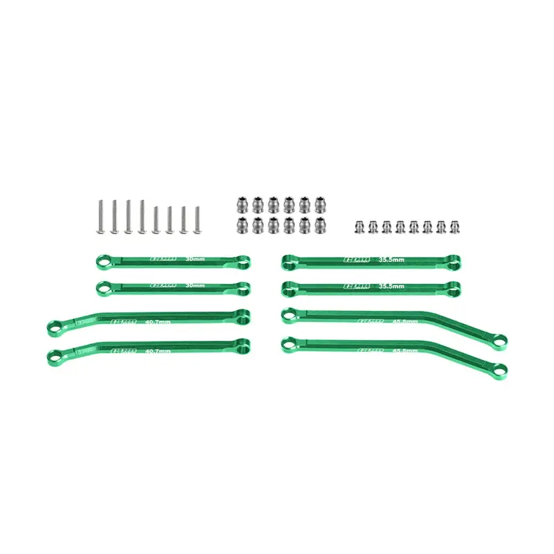 Aluminum 7075-T6 Alloy Front & Rear Link Set For Axial 1/30 Scx30 Ford Bronco Axi-2048 / Jeep Wrangler Axi-2261 Rock Crawler Upgrades - Green 1