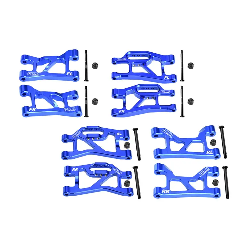 Aluminum 7075-T6 Alloy Front + Rear (Upper & Lower) Suspension Arms For Traxxas 1/16 Mini Slash 4X4 Short Course Truck-108164-1 Upgrades - Blue 1