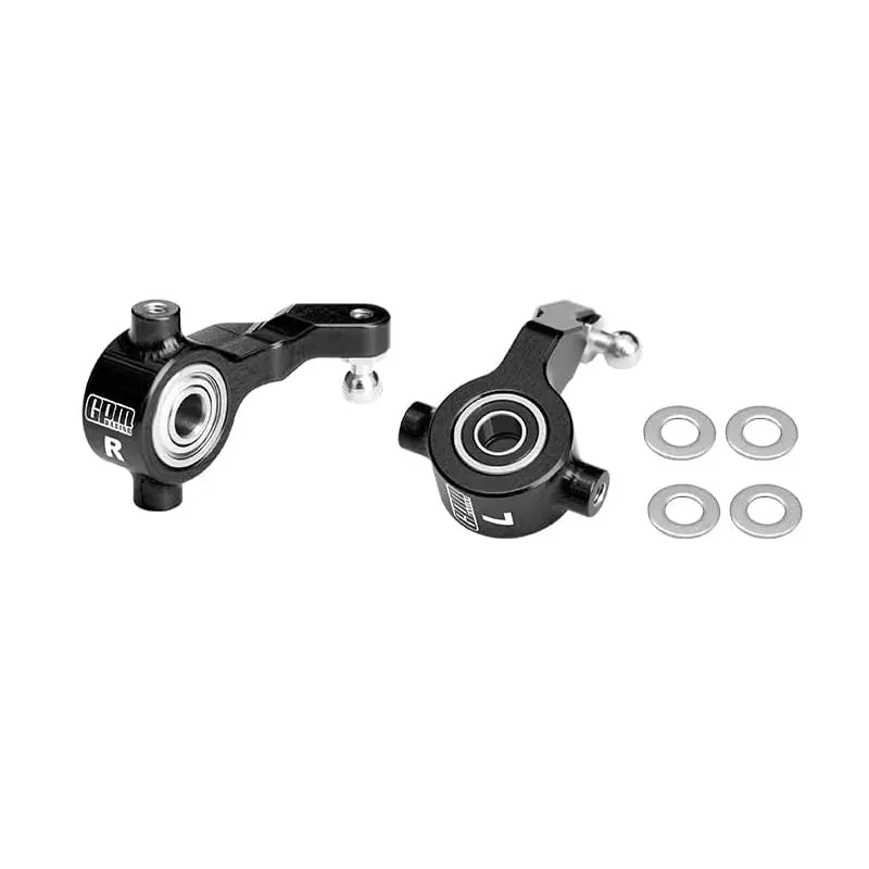 Aluminum 7075-T6 Alloy Front Steering Blocks With Oversize Bearing For Tamiya 1:10 Dt-04 R/C Fighter Nxgen-58741 Upgrades - Black 1