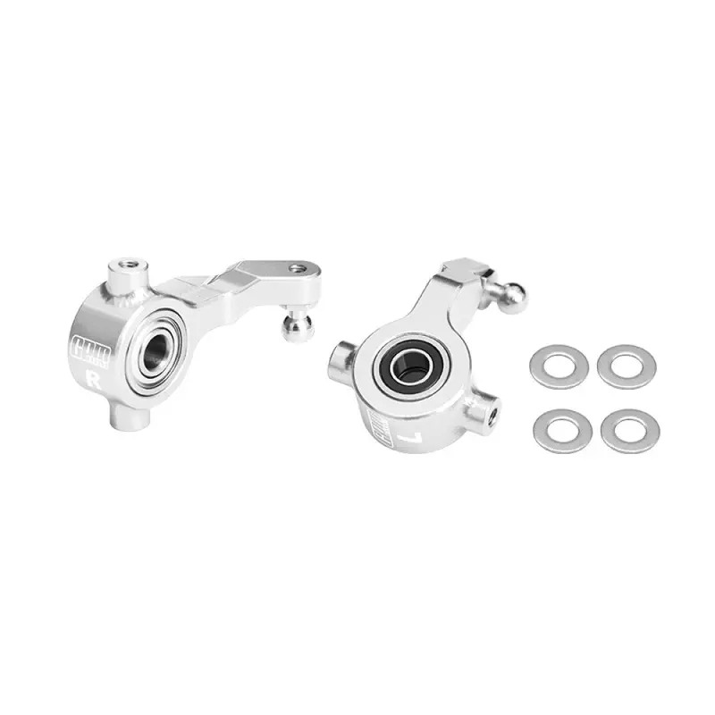 Aluminum 7075-T6 Alloy Front Steering Blocks With Oversize Bearing For Tamiya 1:10 Dt-04 R/C Fighter Nxgen-58741 Upgrades - Silver 1