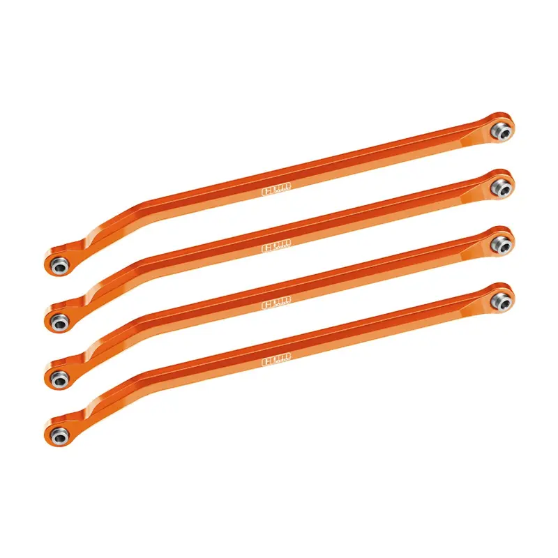 Aluminum 7075-T6 Alloy High-Clearance Lower Link Bar Set For Vanquish 1:10 H10 Optic Kit / Yokohama Rtr / Sparco Rtr Rock Crawler Upgrades - Orange 1