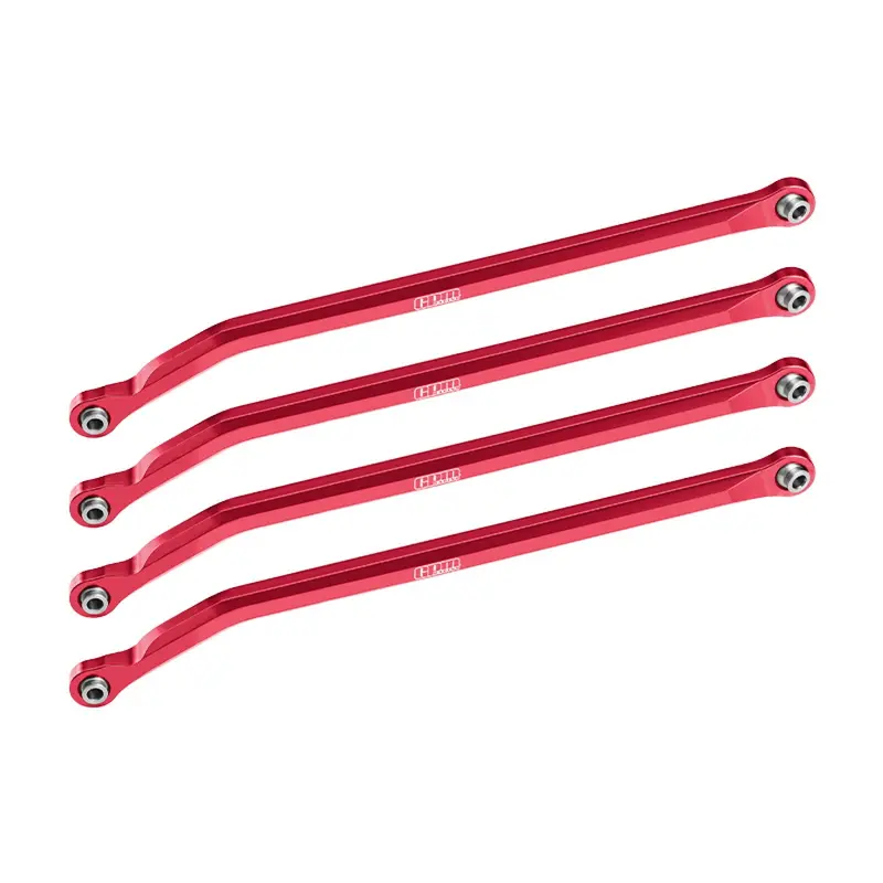 Aluminum 7075-T6 Alloy High-Clearance Lower Link Bar Set For Vanquish 1:10 H10 Optic Kit / Yokohama Rtr / Sparco Rtr Rock Crawler Upgrades - Red 1