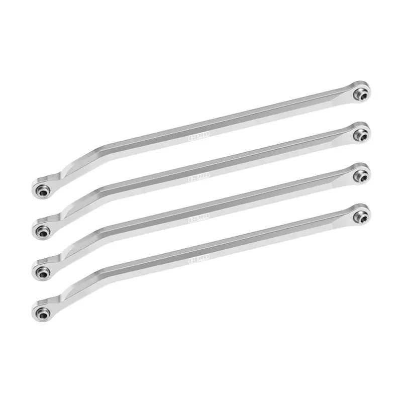 Aluminum 7075-T6 Alloy High-Clearance Lower Link Bar Set For Vanquish 1:10 H10 Optic Kit / Yokohama Rtr / Sparco Rtr Rock Crawler Upgrades - Silver 1