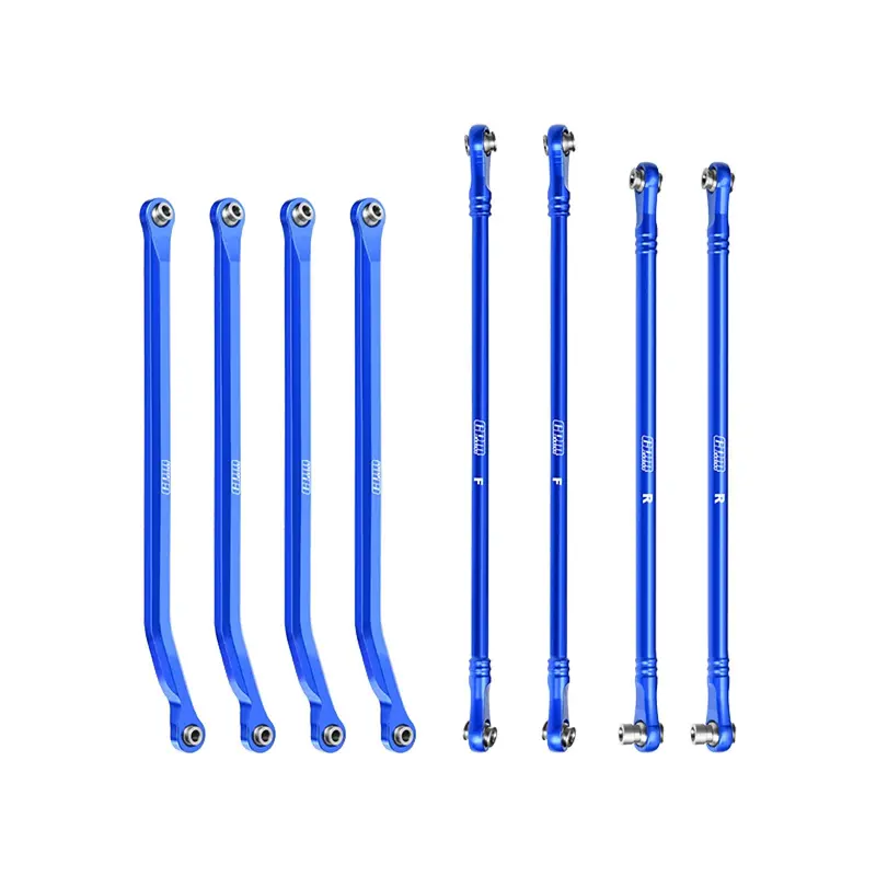 Aluminum 7075-T6 Alloy High-Clearance Upper & Lower Link Bar Set For Vanquish 1:10 H10 Optic Kit / Yokohama Rtr / Sparco Rtr Rock Crawler Upgrades - Blue 1