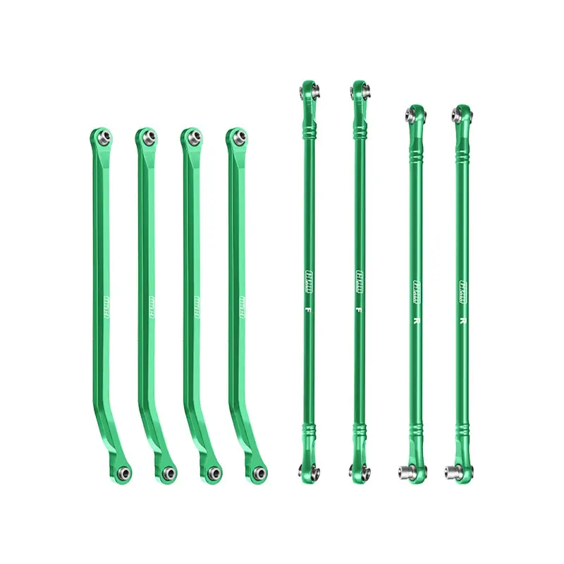 Aluminum 7075-T6 Alloy High-Clearance Upper & Lower Link Bar Set For Vanquish 1:10 H10 Optic Kit / Yokohama Rtr / Sparco Rtr Rock Crawler Upgrades - Green 1