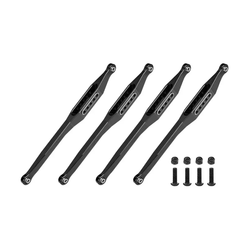 Aluminum 7075-T6 Alloy Lower Link Bar Set For Losi 1/8 Lmt 2.0 Grave Digger 4X4 Solid Axle Brushless Monster Truck-Los04028 Upgrades - Black 1