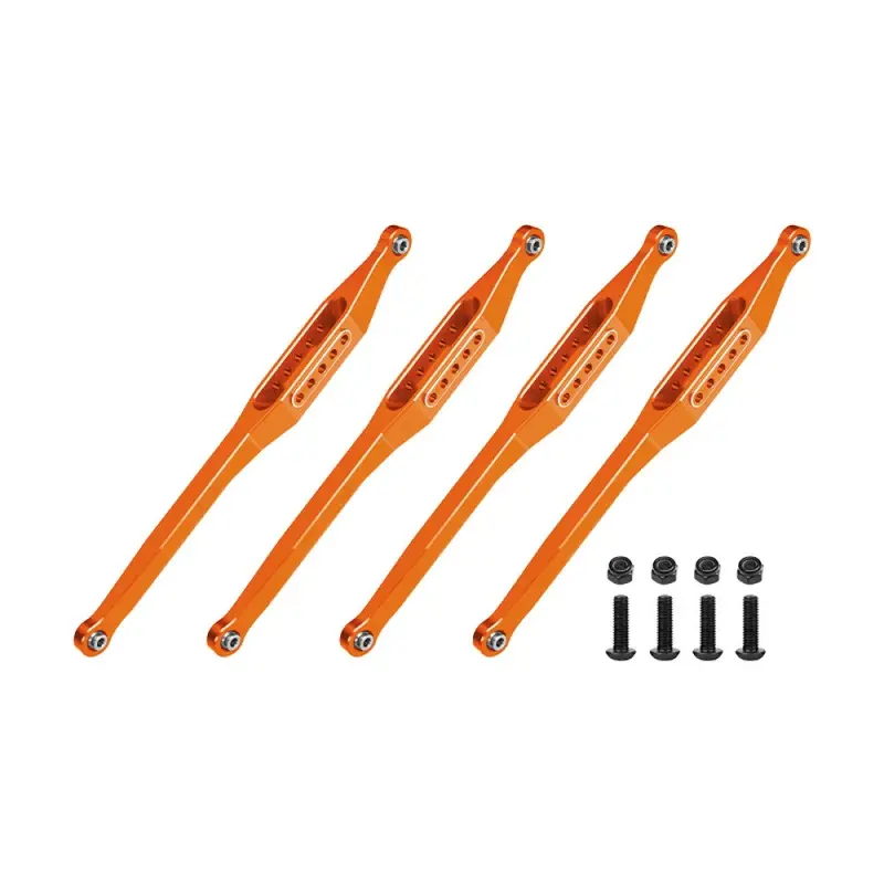 Aluminum 7075-T6 Alloy Lower Link Bar Set For Losi 1/8 Lmt 2.0 Grave Digger 4X4 Solid Axle Brushless Monster Truck-Los04028 Upgrades - Orange 1