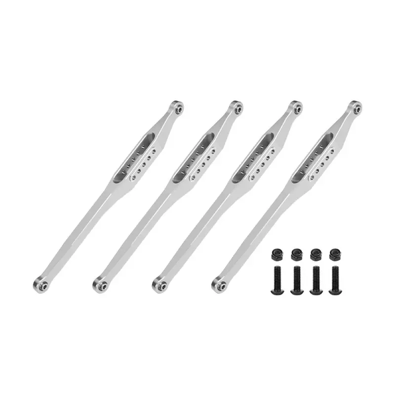 Aluminum 7075-T6 Alloy Lower Link Bar Set For Losi 1/8 Lmt 2.0 Grave Digger 4X4 Solid Axle Brushless Monster Truck-Los04028 Upgrades - Silver 1