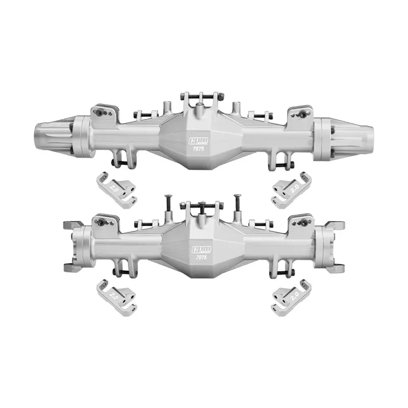 Aluminum 7075-T6 Alloy Quick Release Front & Rear Axle Housing Set For Losi 1:8 Lmt 2.0 / 1:10 Tlr Tuned Lmt Monster Truck Upgrades - Silver 1