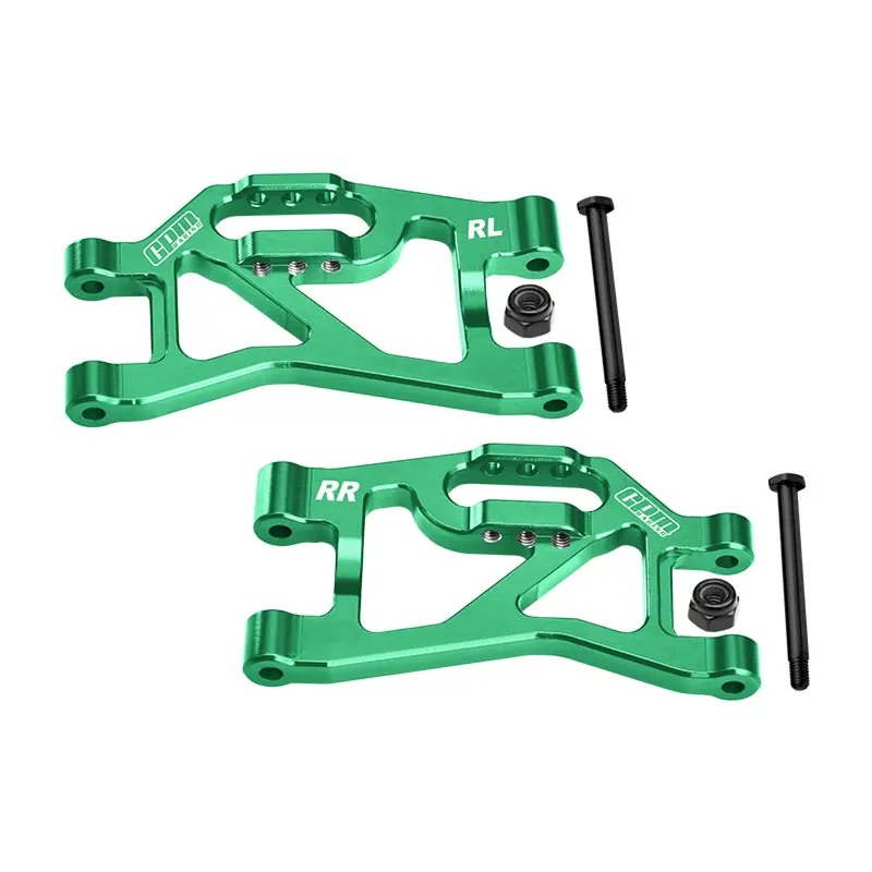 Aluminum 7075-T6 Alloy Rear Lower Suspension Arms For Traxxas 1/16 Mini Slash 4X4 Short Course Truck-108164-1 Upgrades - Green 1