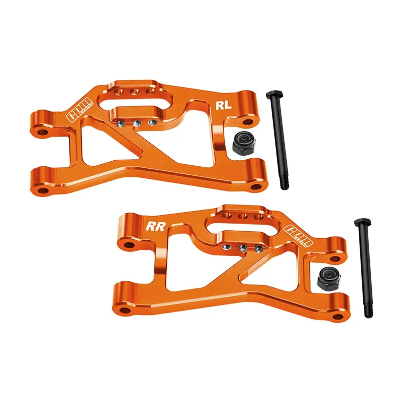 Aluminum 7075-T6 Alloy Rear Lower Suspension Arms For Traxxas 1/16 Mini Slash 4X4 Short Course Truck-108164-1 Upgrades - Orange 1