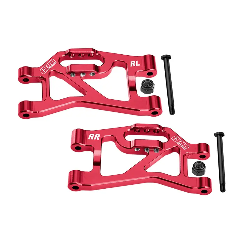 Aluminum 7075-T6 Alloy Rear Lower Suspension Arms For Traxxas 1/16 Mini Slash 4X4 Short Course Truck-108164-1 Upgrades - Red 1