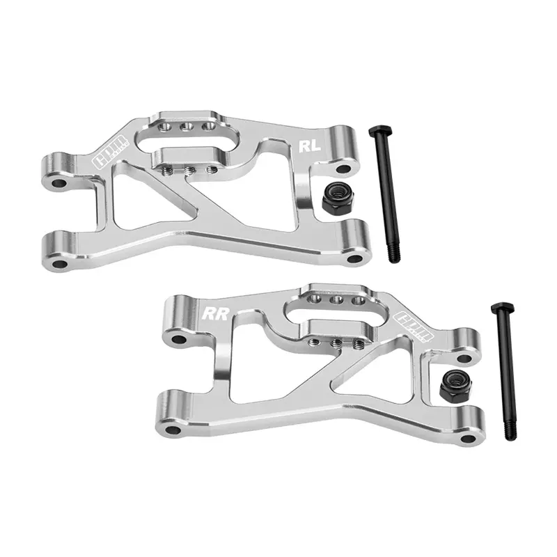 Aluminum 7075-T6 Alloy Rear Lower Suspension Arms For Traxxas 1/16 Mini Slash 4X4 Short Course Truck-108164-1 Upgrades - Silver 1