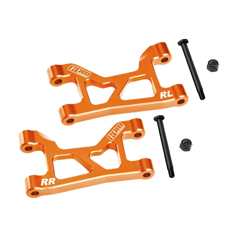 Aluminum 7075-T6 Alloy Rear Upper Suspension Arms For Traxxas 1/16 Mini Slash 4X4 Short Course Truck-108164-1 Upgrades - Orange 1